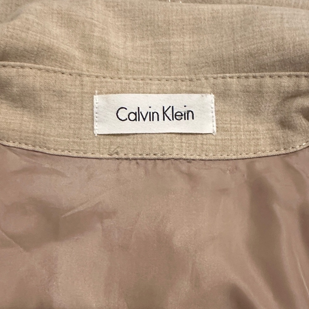 Calvin Klein Beige Sleeveless Button-Front Utility Dress - Picture 7 of 8